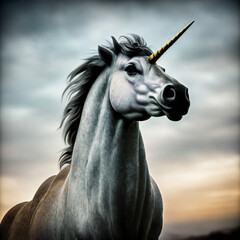 Obraz na płótnie Canvas unicorn with golden horn