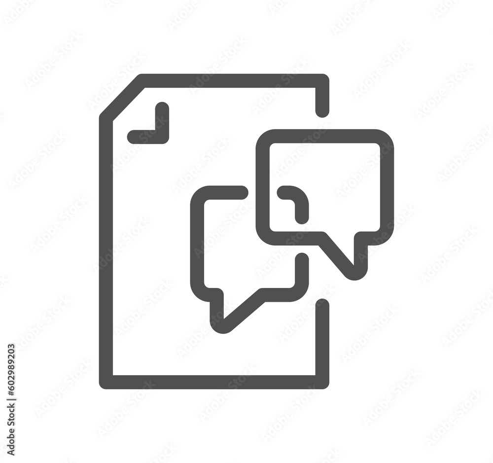 Aufkleber document flow management related icon outline and linear symbol.