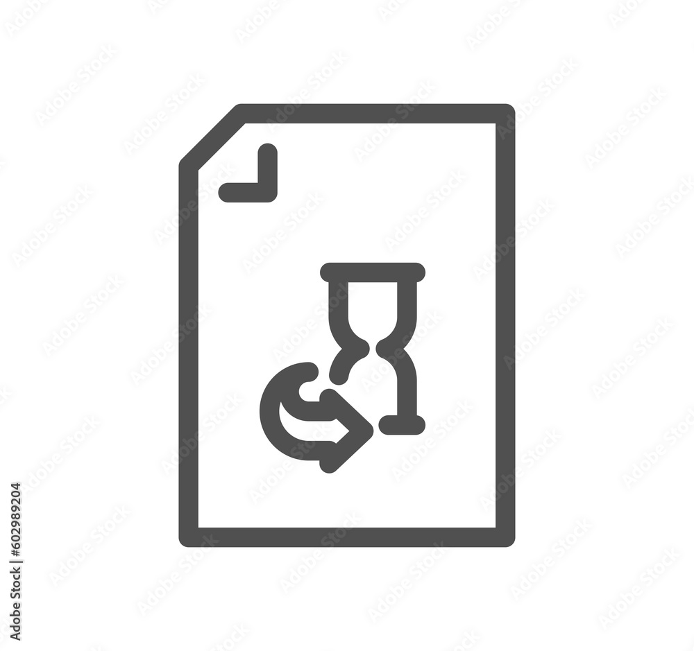 Poster document flow management related icon outline and linear symbol.
