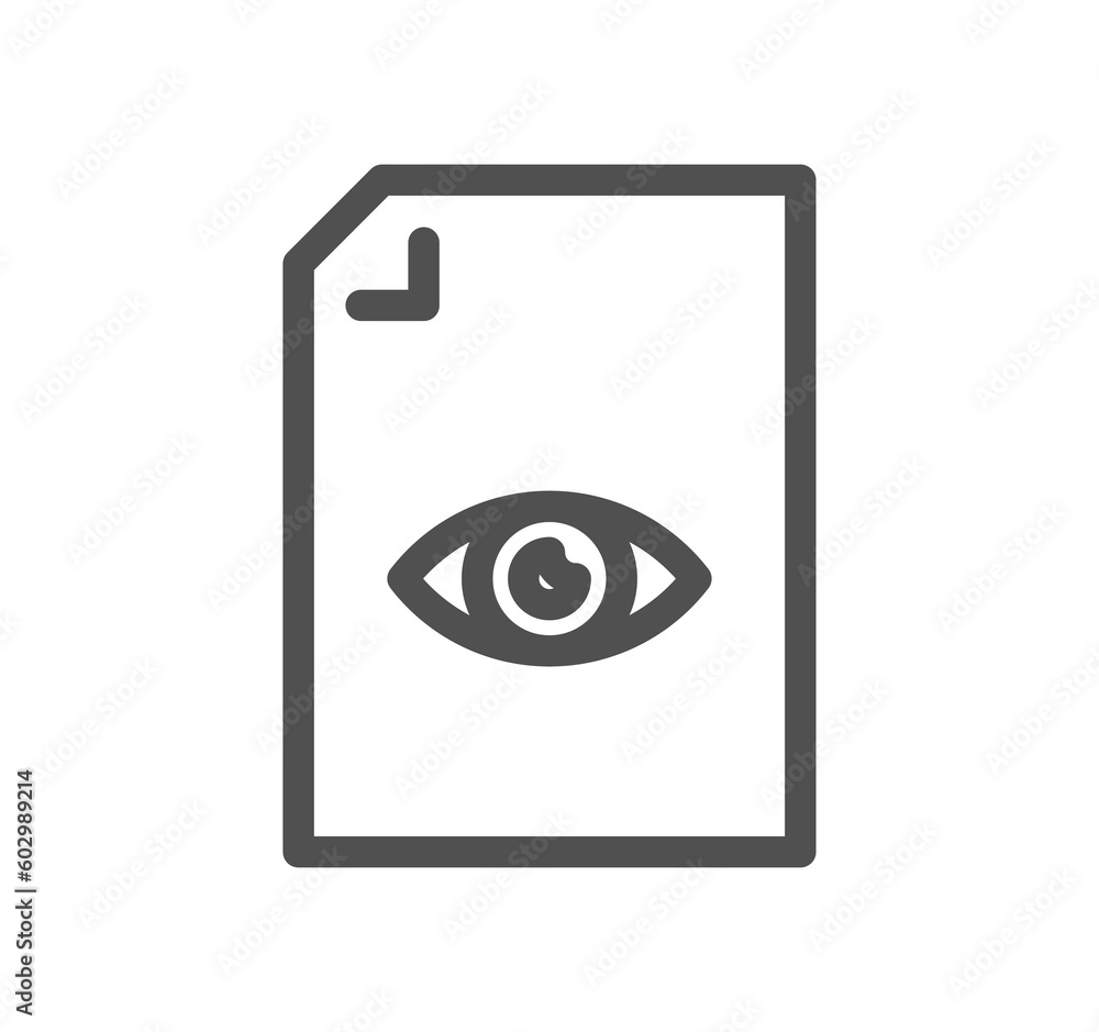 Poster document flow management related icon outline and linear symbol.