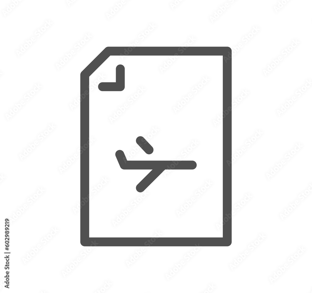 Poster document flow management related icon outline and linear symbol.