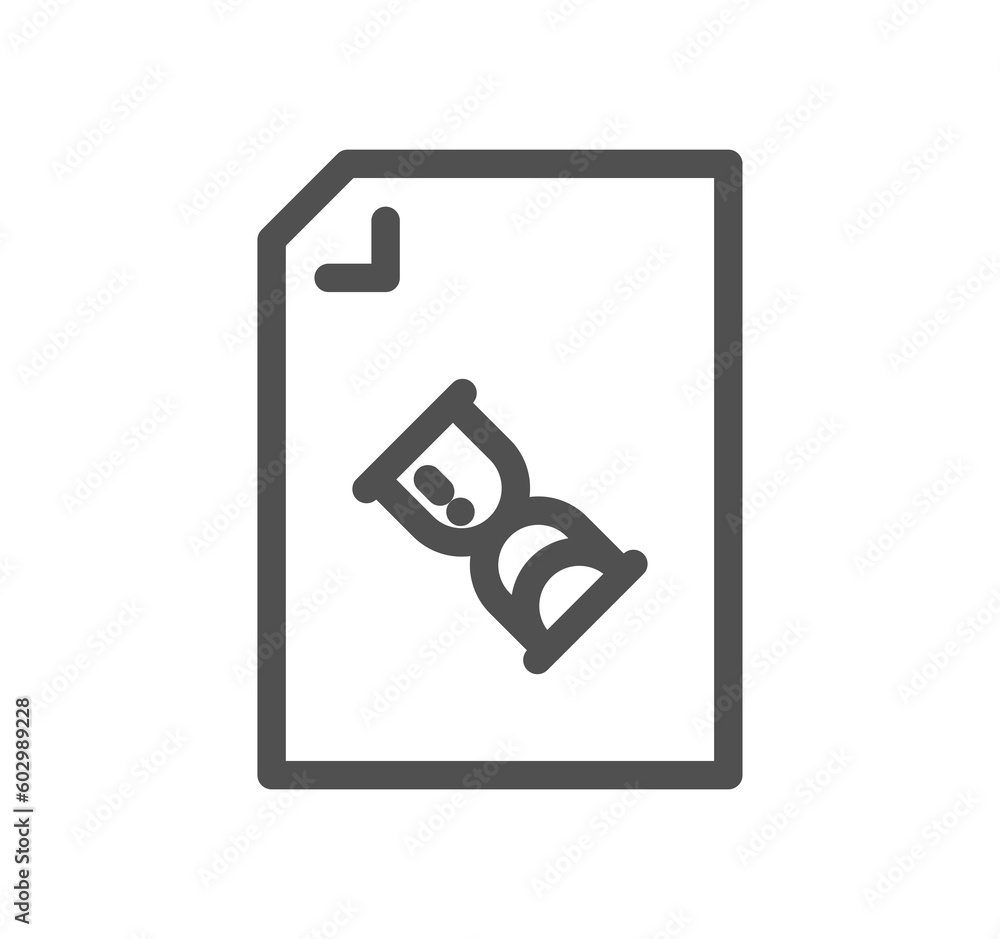Aufkleber document flow management related icon outline and linear symbol.