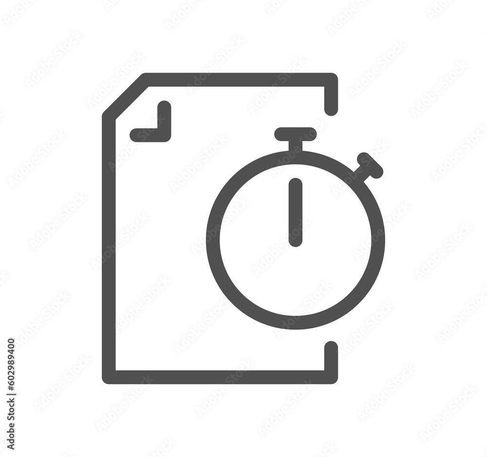 Aufkleber document flow management related icon outline and linear symbol.