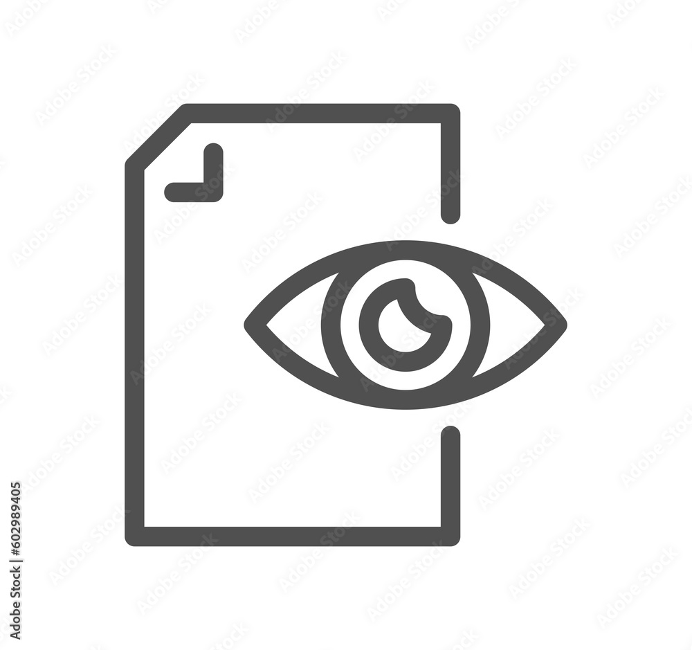 Poster document flow management related icon outline and linear symbol.