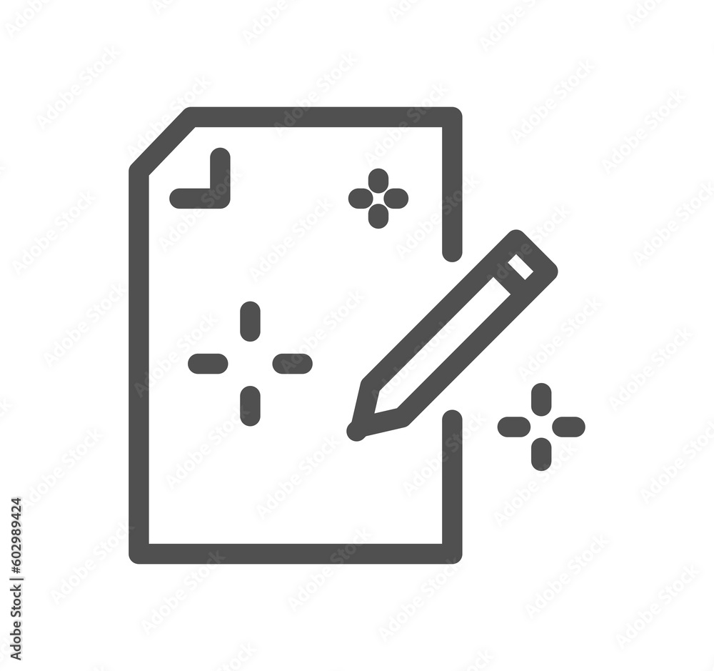 Poster document flow management related icon outline and linear symbol.