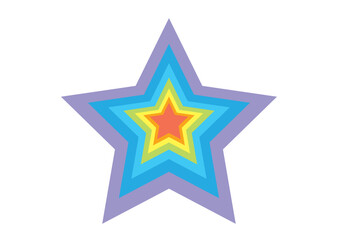 虹色の星のイラスト