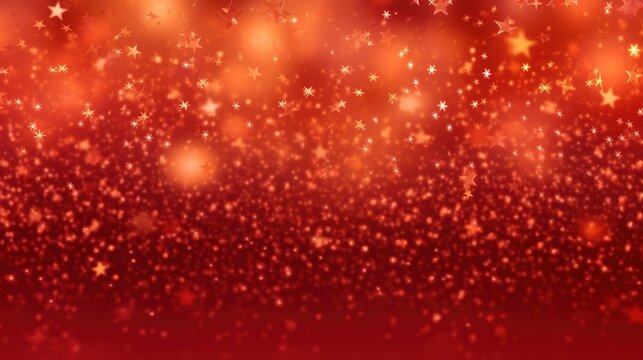 Blurry stars red and gold glitter lights background. for Christmas and Valentine - Generative AI
