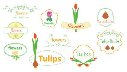 vector floral banners - decorative design elements with flowers
