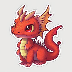 Dragon Illustration Sticker Generative AI