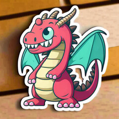 Obraz premium Dragon Illustration Sticker Generative AI