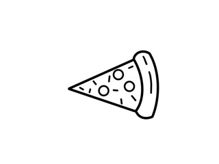 Pizza Hut. Number of 1 piece. Isolated. Black line drawing on white background for branding shop logo products.