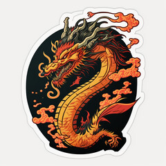 Dragon Illustration Sticker Generative AI