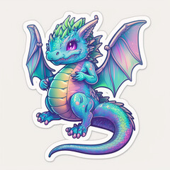 Dragon Illustration Sticker Generative AI