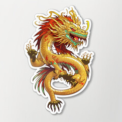 Dragon Illustration Sticker Generative AI
