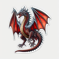 Dragon Illustration Sticker Generative AI