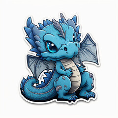 Dragon Illustration Sticker Generative AI