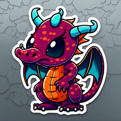 Obraz premium Dragon Illustration Sticker Generative AI