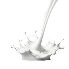 Splash of milk or cream isolated on white background - obrazy, fototapety, plakaty