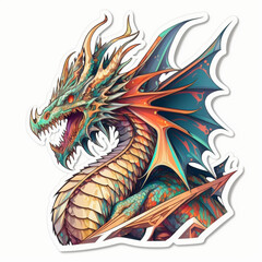 Dragon Illustration Sticker Generative AI