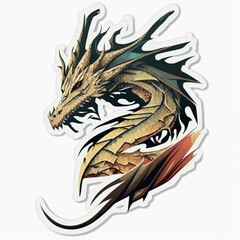 Dragon Illustration Sticker Generative AI