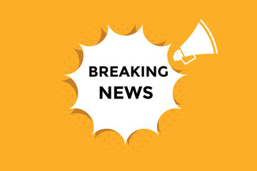 Breaking news button web banner templates. Vector Illustration