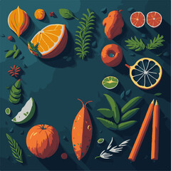 Obraz na płótnie Canvas seamless pattern with fruits