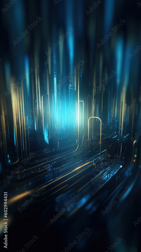 Poster blue metal rectangular array background,created with generative ai tecnology.