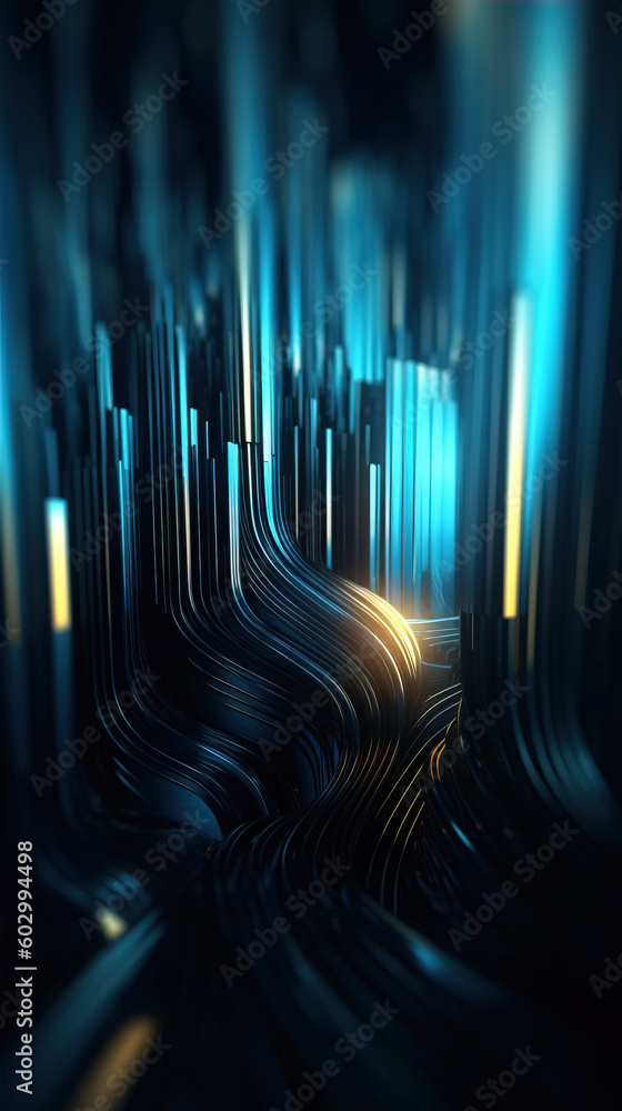 Poster blue metal rectangular array background,created with generative ai tecnology.
