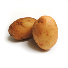 Whole potatoes isolated in a white backgound