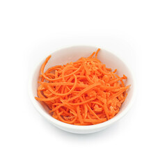 Grated Carrot isolated in a white backgound
