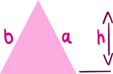 Pink geometric figure triangle with guides