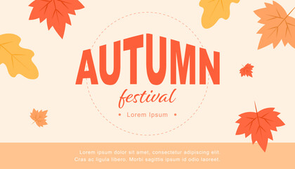 Autumn template background with maple leaves.
