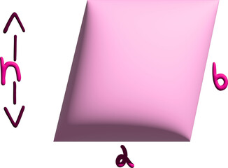 3D pink geometric figure quadrliateral with guides