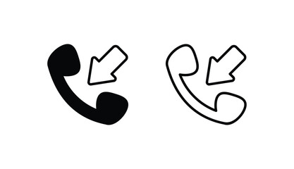 Incoming Call icon design with white background stock illustration