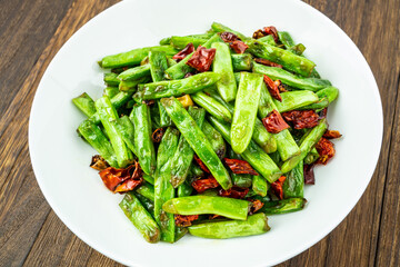 Chinese Sichuan Cuisine Dish Stir-Fried Kidney Beans