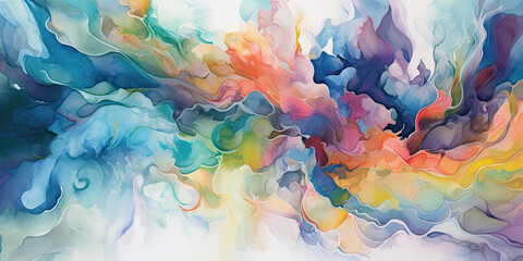 Soft Blend: Energetic Abstract Watercolor Painting
