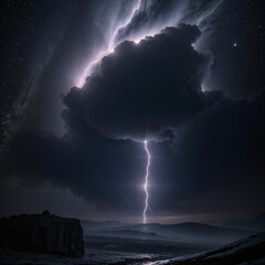 lightning over the sea