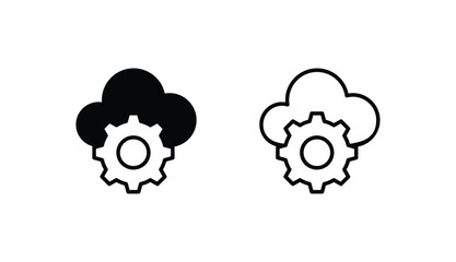 Cloud Setting icon design with white background stock illustration