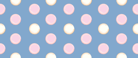 Vector seamless illustration. Stylish polka dot pattern. Abstract. Watercolor pattern on a blue background. Perfect as a gift wrap, postcard, cover, wallpaper or fabric design.
