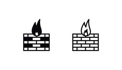 Bonefire icon design with white background stock illustration