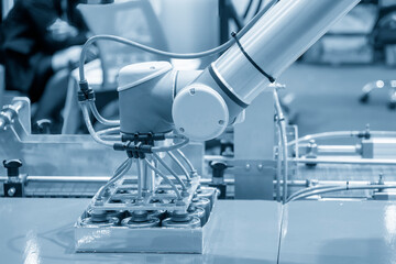 The high technology material handling process by automatic robotic system.