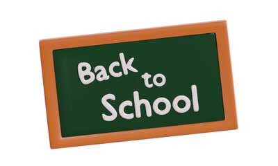 Obraz premium rendering of a school board icon with the inscription back to school. Vector illustration in realistic 3d style on isolated white background.