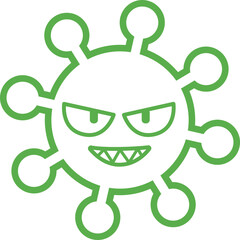 ウイルスのシンプルなイラストアイコン