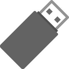 USBメモリのシンプルなモノクロイラスト