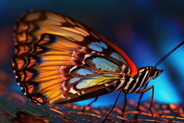 Fototapeta na wymiar Close up of a butterfly. Generative AI.