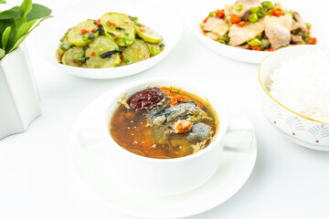Nourishing Health Soup Black-bone Chicken Soup with Goji Berry and Red Dates