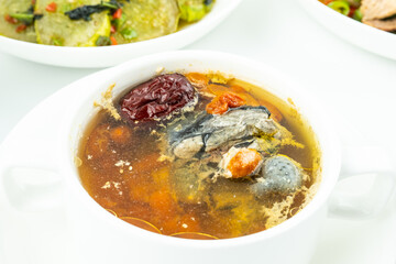 Nourishing Health Soup Black-bone Chicken Soup with Goji Berry and Red Dates