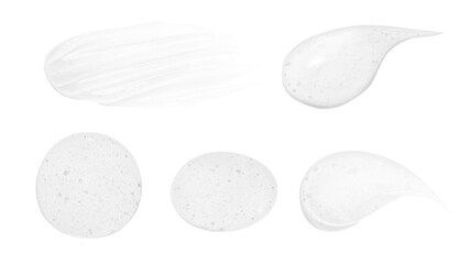 a set of transparent gel drops with no background. PNG
