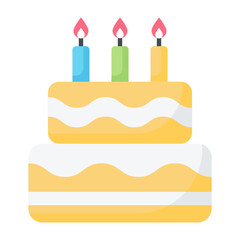 Birthday Cake Flat Icon