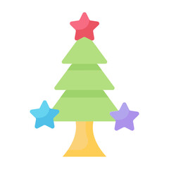 Christmas Tree Flat Icon